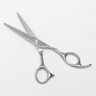 Ножницы парикмахерские с упором, загнутые кольца, лезвие — 5,5 см, цвет серебристый - Фото 2