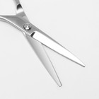 Ножницы парикмахерские с упором, загнутые кольца, лезвие — 5,5 см, цвет серебристый - Фото 3