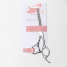 Ножницы парикмахерские с упором, загнутые кольца, лезвие — 5,5 см, цвет серебристый - Фото 4