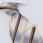 Зажим для галстука "Классика" со стразой, цвет серебристо-золотой - Фото 1