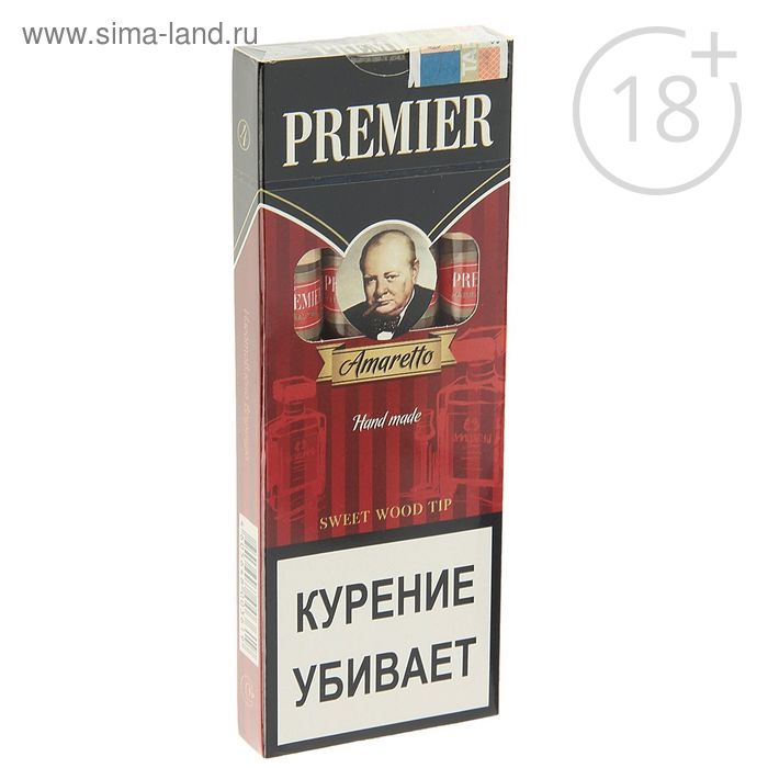 Сигариллы Premier Amaretto с деревянным мундштуком, ф. 110, пачка: 5 шт. - Фото 1