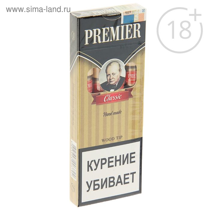 Сигариллы Premier Classic с деревянным мундштуком, ф. 110, пачка: 5 шт. - Фото 1