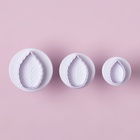 Плунжеры кондитерские Доляна «Листья», набор 3 шт., пластик, белые - Фото 4