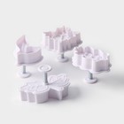 Плунжеры кондитерские Доляна «Листва», набор 4 шт., пластик, белый - Фото 4