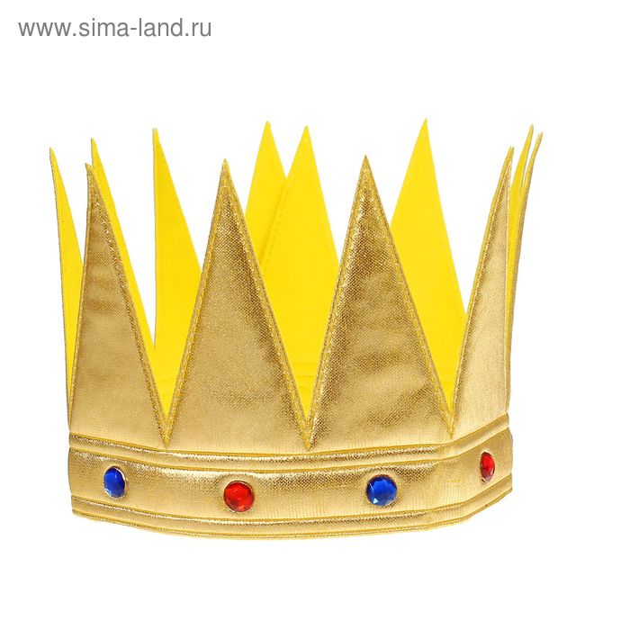 Корона «Царь», с камнями, цвет золотой - Фото 1