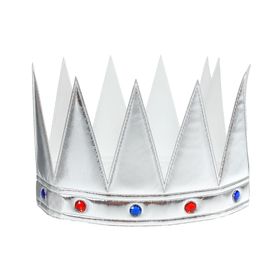 Корона «Царь», с камнями, цвет серебряный