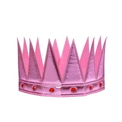Корона «Царь», с камнями, цвет розовый
