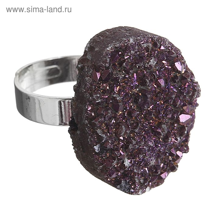Кольцо "Пирит" цвет фиолетовый - Фото 1