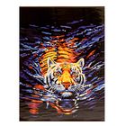 Роспись по холсту "Тигр в воде" по номерам с красками по 3 мл+ кисти+инструк-я+крепеж 40*50 13797 - Фото 1