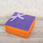 Коробка подарочная (18*18*8 см) "Яркие цвета", цвет фиолетовый - Фото 1