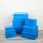 Набор коробок 9в1 прямоуг (29,5*19,5*12-14*8*4,5 см), синий - Фото 1