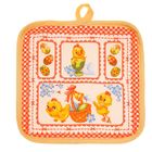 Прихватка "Доляна" Пасха, размер 17х17 см, хлопок 100%, рогожка 162 г/м2 - Фото 1