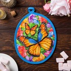 Прихватка "Доляна" Весенние бабочки 17 см, МИКС, 100% хлопок, рогожка 162 г/м2 - Фото 1