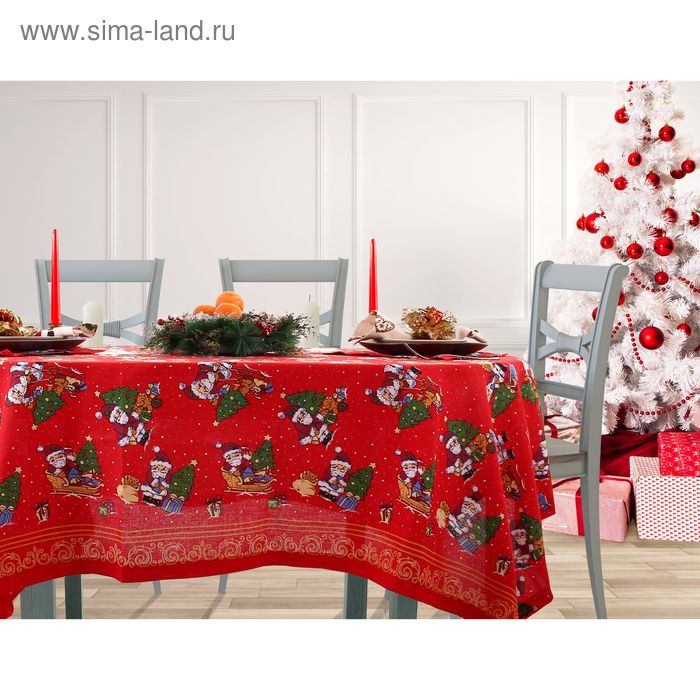 Скатерть "Доляна" Новогодний подарок, размер 180х152 см - Фото 1