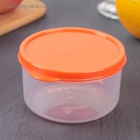 Набор контейнеров пищевых круглых Доляна, 3 шт.: 150 мл, 300 мл, 500 мл, прозрачные, крышка оранжевая - Фото 8