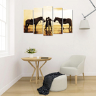 Картина модульная на подрамнике "Влюблённая пара с лошадьми" (2-25х63; 2-25х70; 25х80) 125х8 - Фото 3
