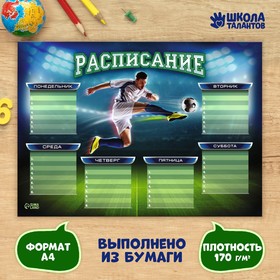 Расписание занятий А4 "Футбол" (комплект 20 шт)