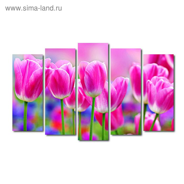 Картина модульная на подрамнике "Розовый сад" 125*80 см - Фото 1