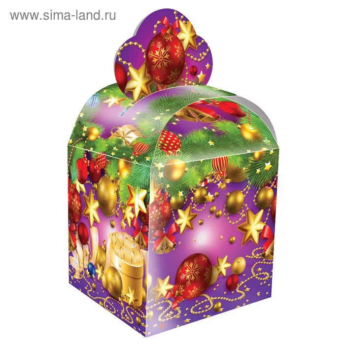 Подарочная коробка "Кубик", фиолетовая, сборная, 12 х 12 х 17 см - Фото 1