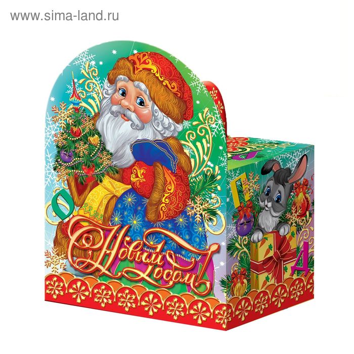 Подарочная коробка "Дед Мороз", сборная, 14,5х9,5х11,5 см - Фото 1