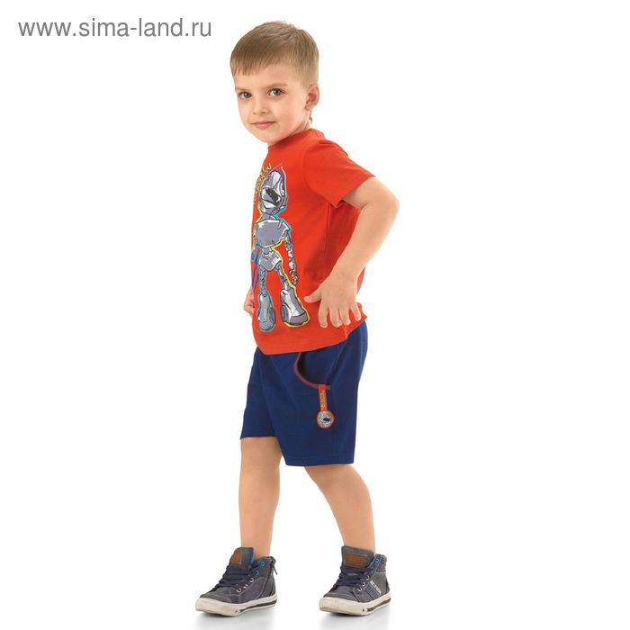 Комплект из футболки и шорт для мальчиков, рост 104 см, цвет красный - Фото 1