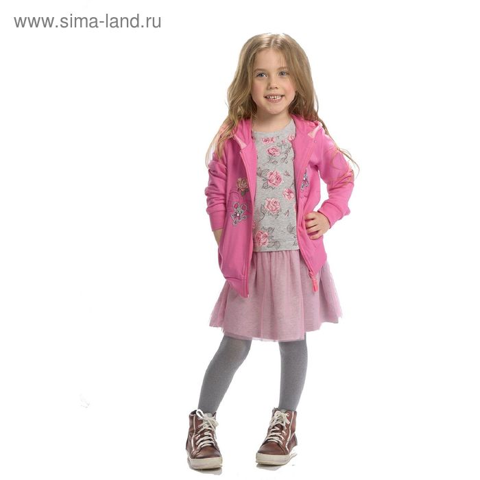 Платье для девочки, рост 104 см, цвет серый - Фото 1