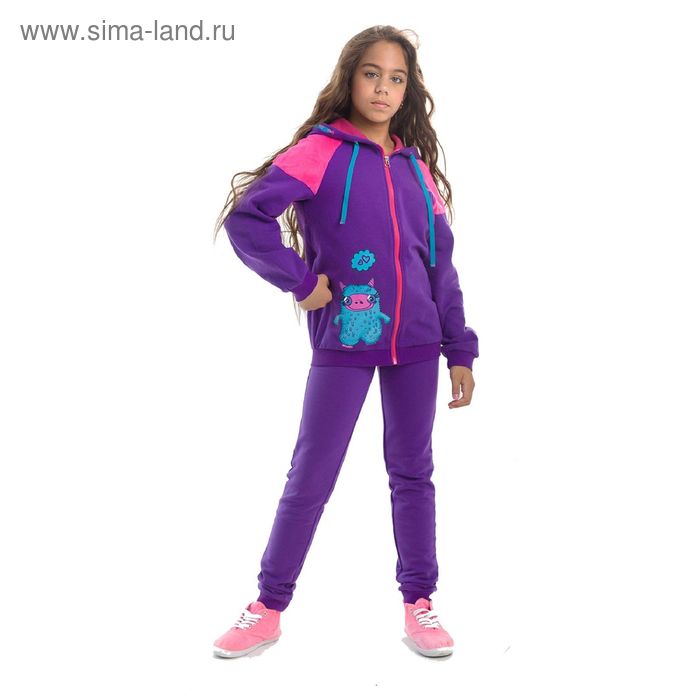 Комплект для девочки, рост 128 см, цвет лиловый - Фото 1