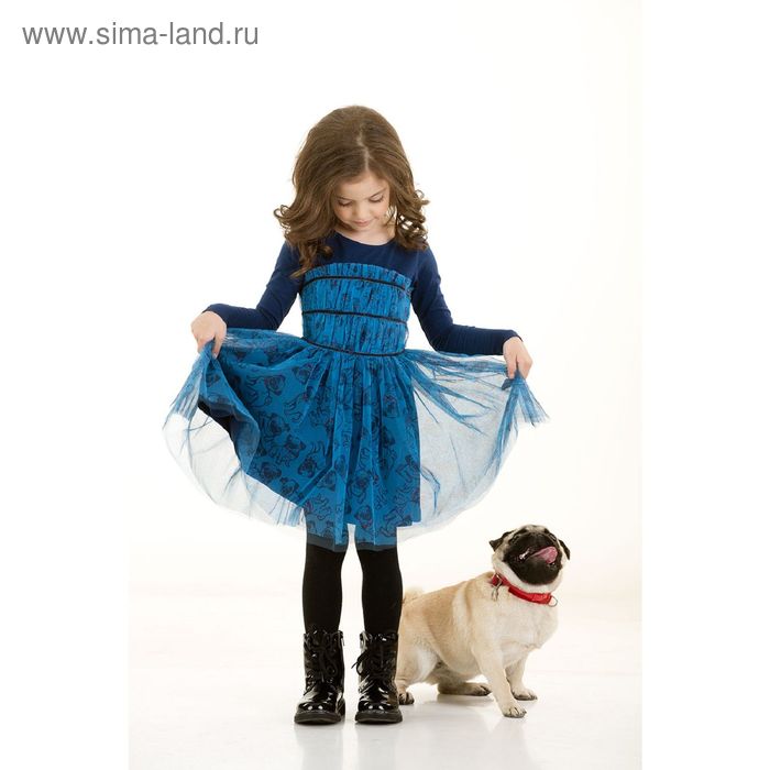 Платье для девочки, рост 86 см, цвет синий - Фото 1