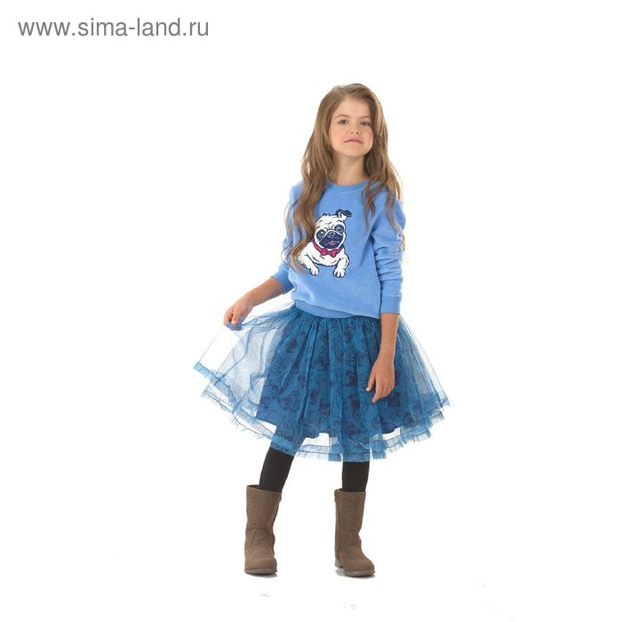 Джемпер для девочек, рост 128 см, цвет голубой - Фото 1