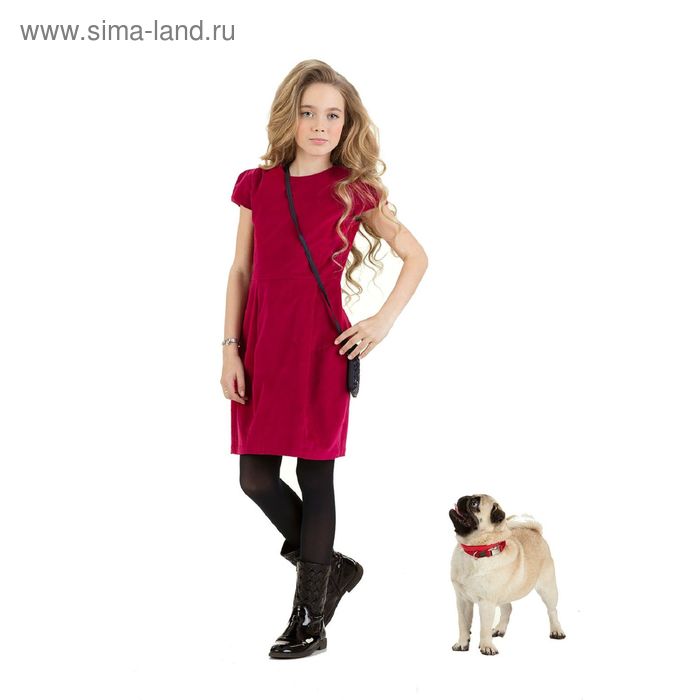 Платье для девочек, рост 152 см, цвет красный - Фото 1