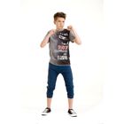 Комплект из футболки и бриджей для мальчиков, рост 128 см, цвет серый - Фото 1