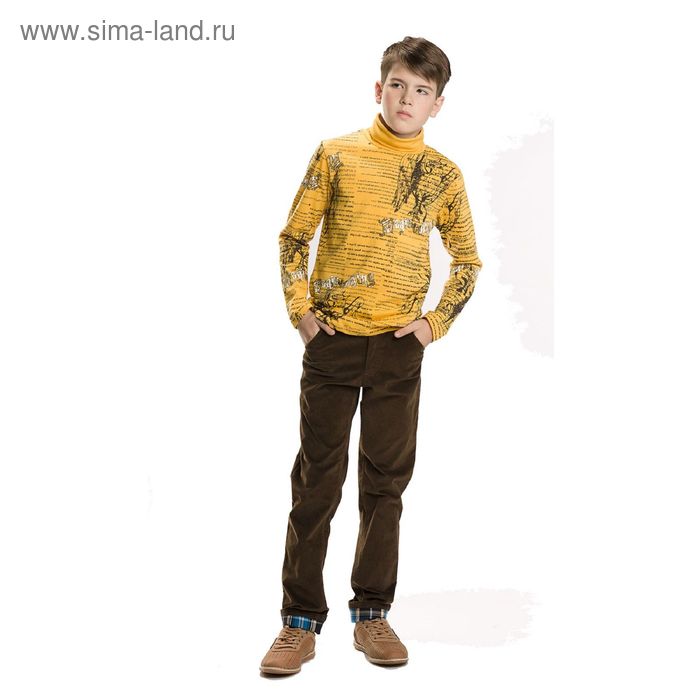 Джемпер для мальчика, рост 116 см, цвет жёлтый - Фото 1