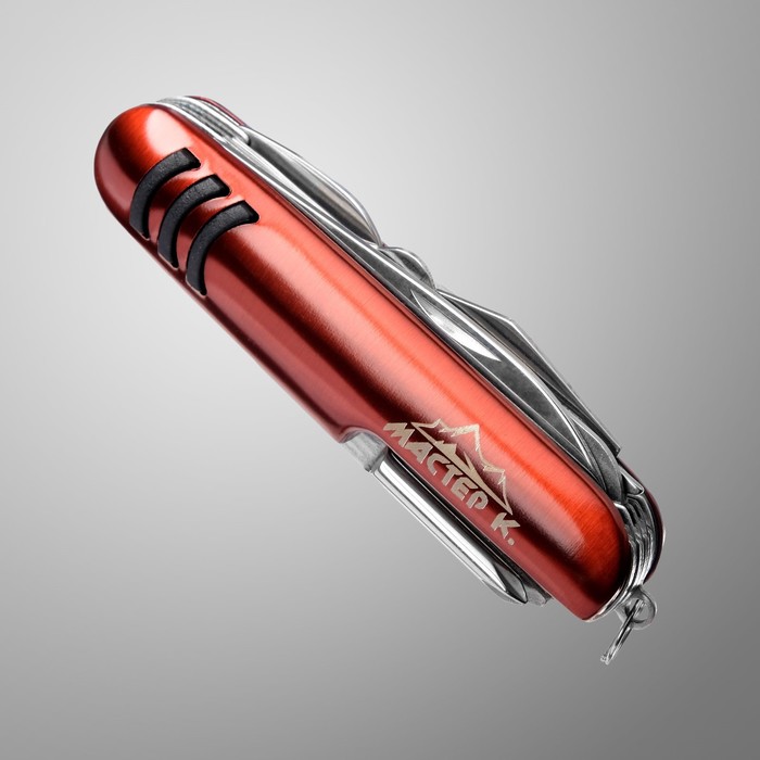 Нож швейцарский "Спасатель" 12в1, красный - Фото 1