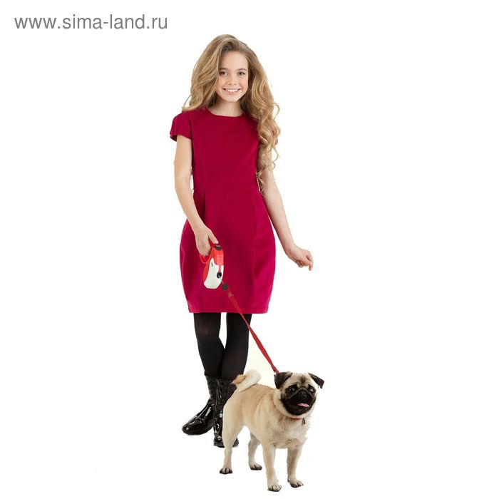 Платье для девочек, рост 140 см, цвет красный - Фото 1
