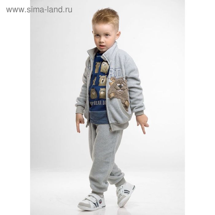 Комплект из майки и шорт для мальчиков, рост 98 см, цвет серый - Фото 1