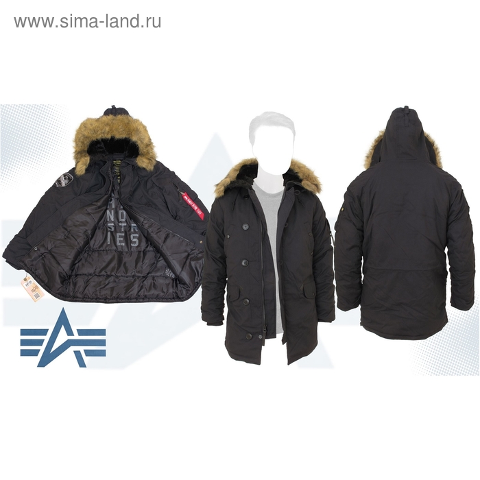 Куртка утеплённая Altitude Parka Alpha Industries Black, 2XL - Фото 1