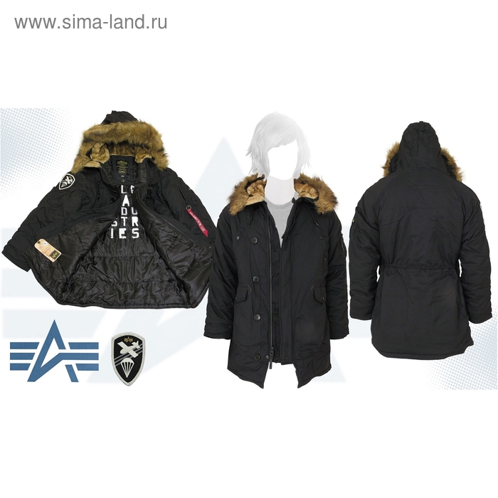 Куртка утеплённая женская Altitude W Parka Alpha Industries Black, XL - Фото 1