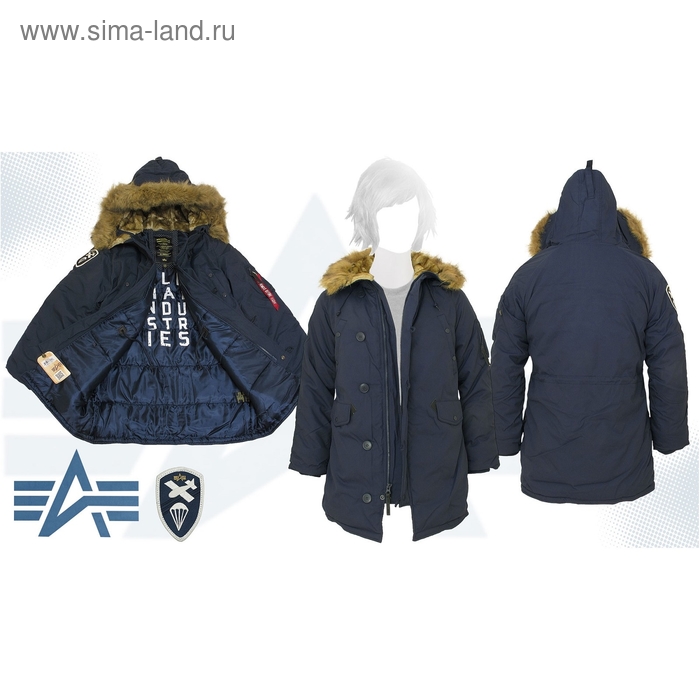 Куртка утеплённая женская Altitude W Parka Alpha Industries Replica Blue, L - Фото 1