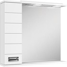 Зеркало шкаф для ванной комнаты «Домино» Cube 75, с подсветкой, левый, 754×148×688 мм, цвет белый - Фото 1