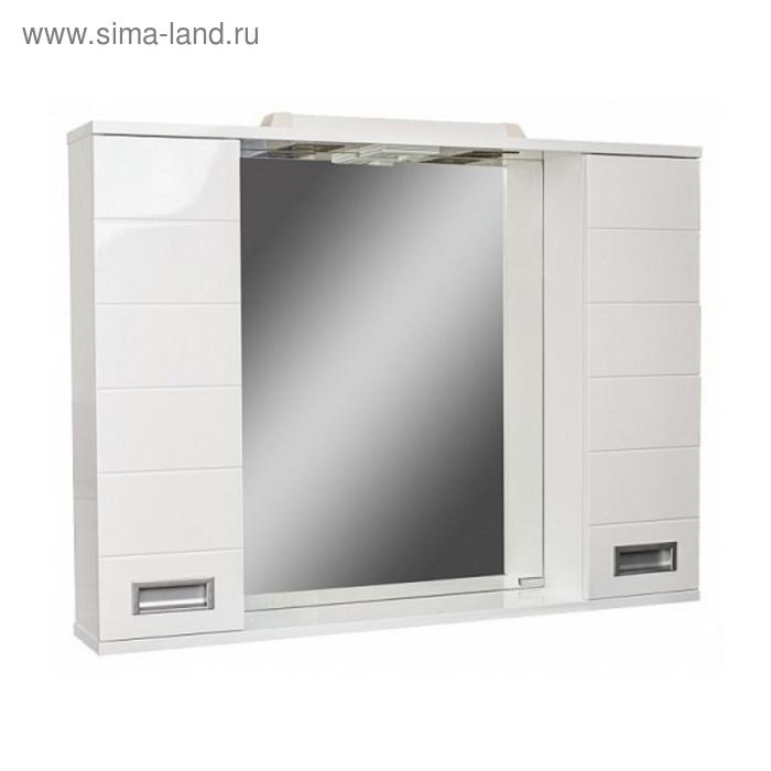 Зеркало шкаф для ванной комнаты Домино Cube 90, с подсветкой - Фото 1