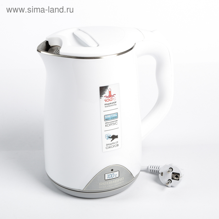 Чайник электрический Redmond RK-M125D, 1.5 л, 1500 Вт, белый - Фото 1