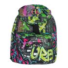 Рюкзак молодёжный на стяжке шнурком "Граффити", 1 отдел, 1 наружный карман, цветной - Фото 1