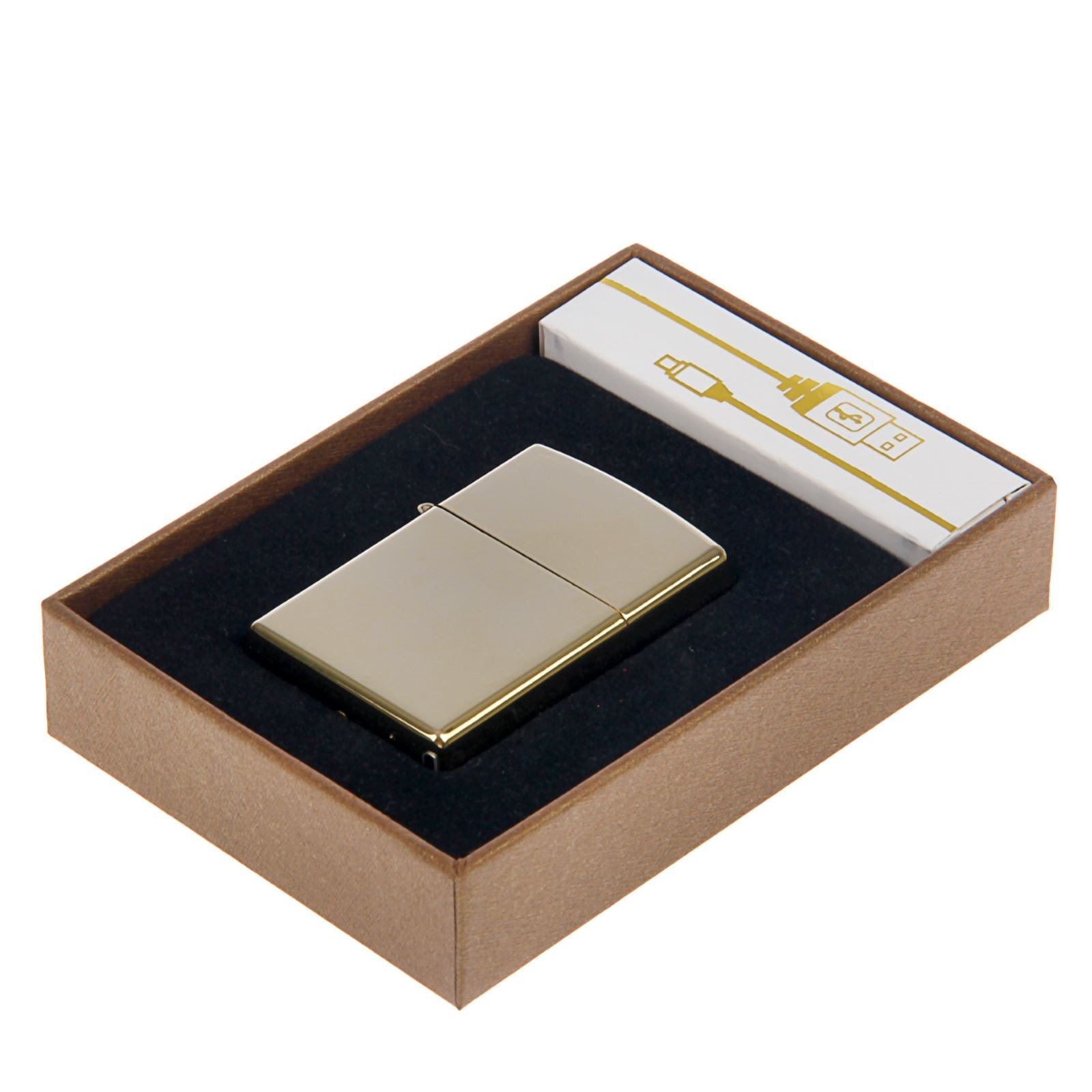  электронная, дуговая, USB, 5.6 х 3.8 х 1.3 см, золотой хром .