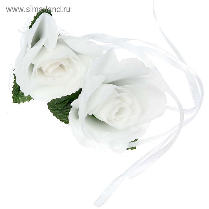 Набор роз для декора, цвет белый - Фото 1