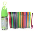 Фломастеры, 24 цвета, в пластиковом тубусе с ручкой, вентилируемый колпачок, МИКС - фото 3627214