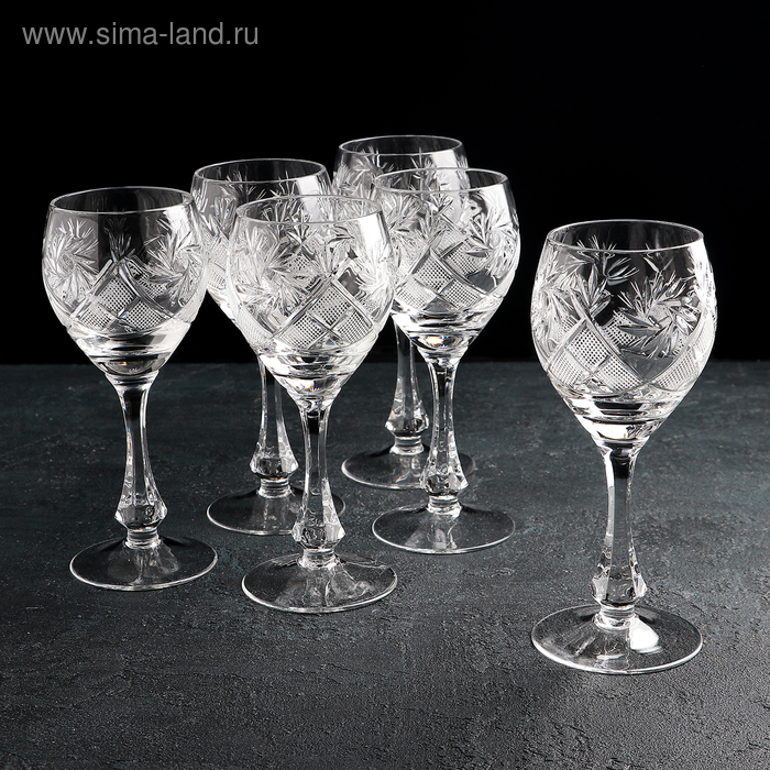 Набор бокалов хрустальных для вина «Мельница», 250 мл, 6 шт - Фото 1