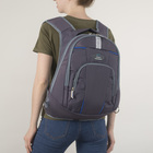 Рюкзак школьный, 2 отдела на молниях, наружный карман, цвет серый - Фото 1