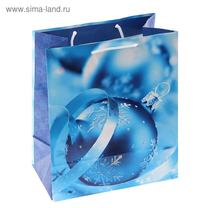Пакет подарочный "Синий иней", 14.5 х 11.5 х 6.5 см - Фото 1