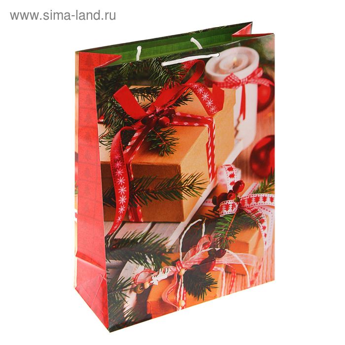 Пакет подарочный "Новогодний антураж", 36 х 26 х 11.5 см - Фото 1