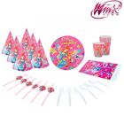 Бумажная посуда "С Днем Рождения" феи ВИНКС, Блум, набор на 6 персон - Фото 1